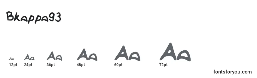 Размеры шрифта Bkappa93