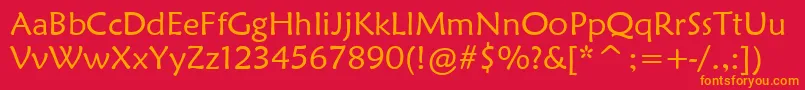 MaiandraGd Font – Orange Fonts on Red Background