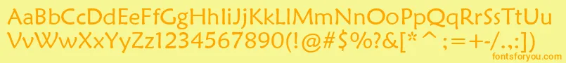 More about MaiandraGd Font MaiandraGd Font – Orange Fonts on Yellow Background