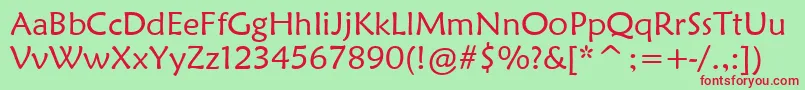 MaiandraGd Font – Red Fonts on Green Background