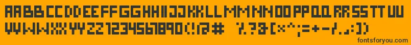 DsPixelCyr Font – Black Fonts on Orange Background