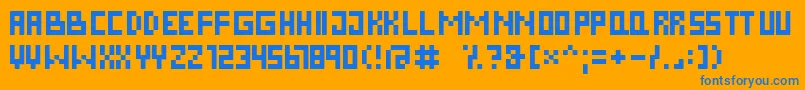 DsPixelCyr Font – Blue Fonts on Orange Background