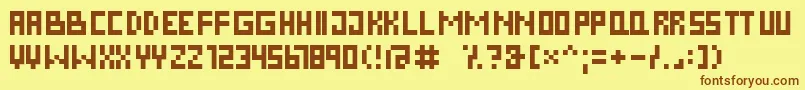 Шрифт DsPixelCyr – коричневые шрифты на жёлтом фоне