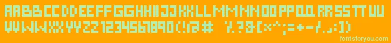 DsPixelCyr Font – Green Fonts on Orange Background