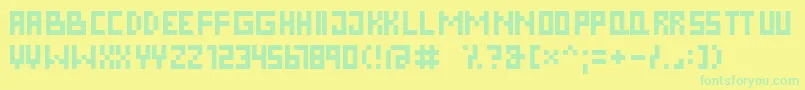 DsPixelCyr Font – Green Fonts on Yellow Background