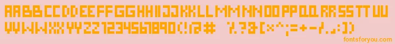 DsPixelCyr Font – Orange Fonts on Pink Background