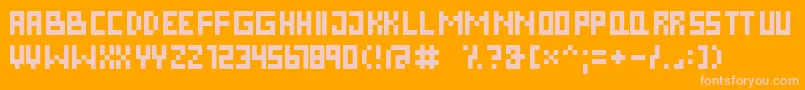 DsPixelCyr Font – Pink Fonts on Orange Background