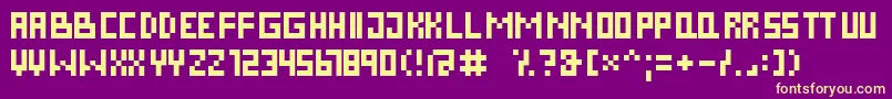 DsPixelCyr Font – Yellow Fonts on Purple Background