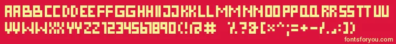 DsPixelCyr Font – Yellow Fonts on Red Background