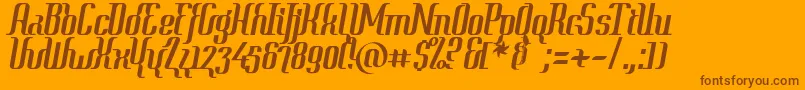 Year2000ContextClipped Font – Brown Fonts on Orange Background
