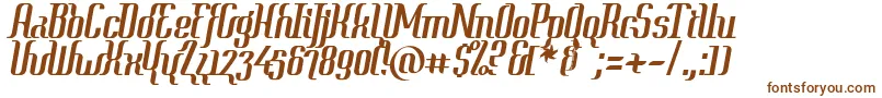 Шрифт Year2000ContextClipped – коричневые шрифты на белом фоне