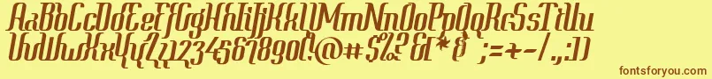 Year2000ContextClipped Font – Brown Fonts on Yellow Background