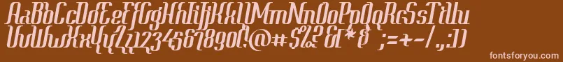 Year2000ContextClipped Font – Pink Fonts on Brown Background
