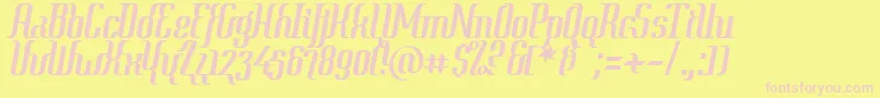 フォントYear2000ContextClipped – ピンクのフォント、黄色の背景
