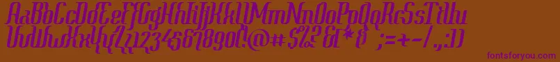 Year2000ContextClipped Font – Purple Fonts on Brown Background