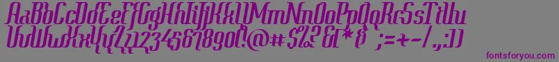 フォントYear2000ContextClipped – 紫色のフォント、灰色の背景