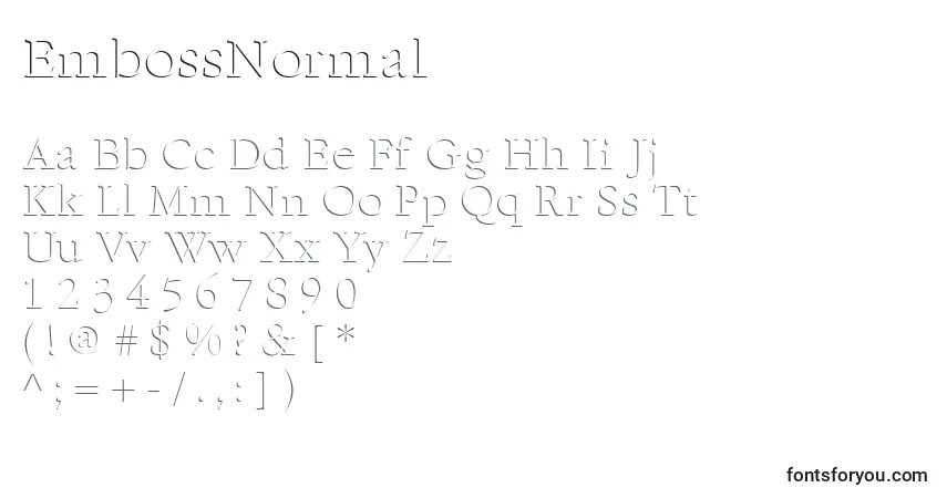 Schriftart EmbossNormal – Alphabet, Zahlen, spezielle Symbole