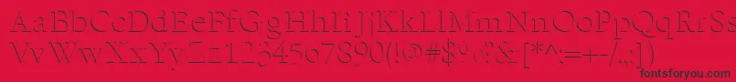 EmbossNormal Font – Black Fonts on Red Background