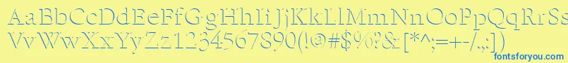 EmbossNormal Font – Blue Fonts on Yellow Background