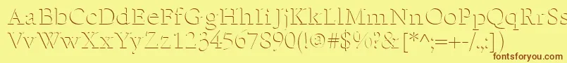 EmbossNormal Font – Brown Fonts on Yellow Background