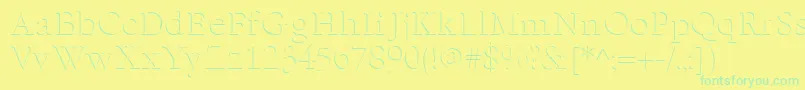 フォントEmbossNormal – 黄色い背景に緑の文字