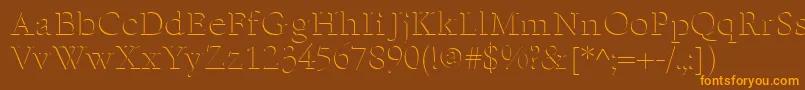 EmbossNormal Font – Orange Fonts on Brown Background