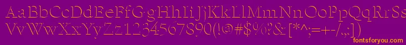 EmbossNormal Font – Orange Fonts on Purple Background