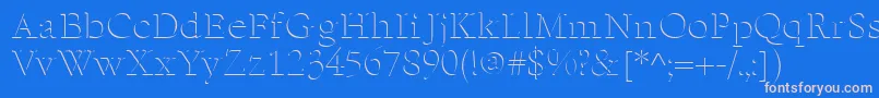 EmbossNormal Font – Pink Fonts on Blue Background