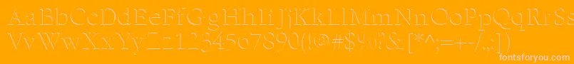 EmbossNormal Font – Pink Fonts on Orange Background