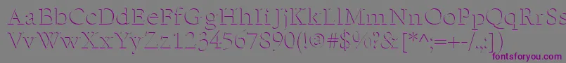 EmbossNormal Font – Purple Fonts on Gray Background