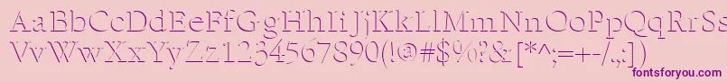 EmbossNormal Font – Purple Fonts on Pink Background