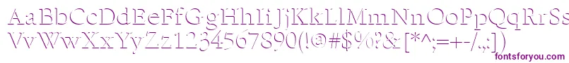 EmbossNormal Font – Purple Fonts on White Background