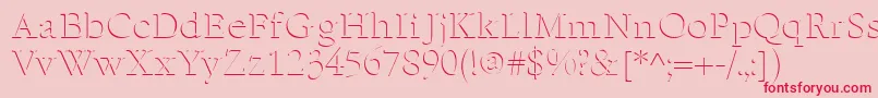 EmbossNormal Font – Red Fonts on Pink Background
