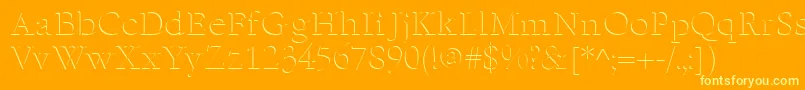 EmbossNormal Font – Yellow Fonts on Orange Background