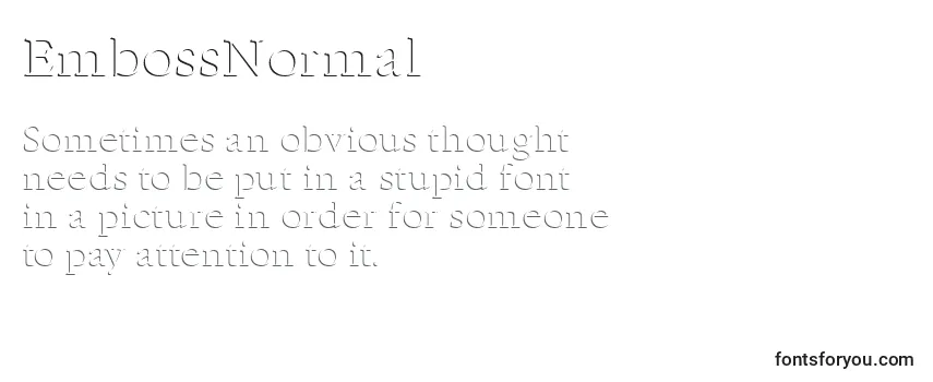 Review of the EmbossNormal Font
