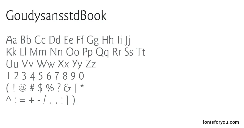 A fonte GoudysansstdBook – alfabeto, números, caracteres especiais