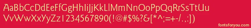 GoudysansstdBook Font – Yellow Fonts on Red Background