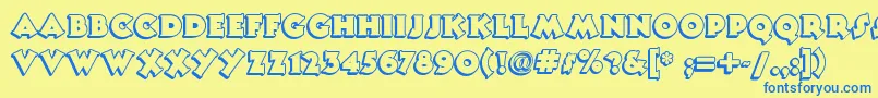 Toonynoodlenf Font – Blue Fonts on Yellow Background