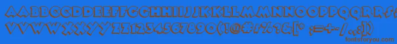 Toonynoodlenf Font – Brown Fonts on Blue Background