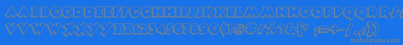 Toonynoodlenf-Schriftart – Graue Schriften auf blauem Hintergrund