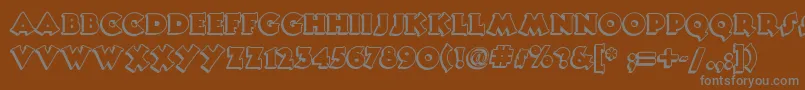 Czcionka Toonynoodlenf – szare czcionki na brązowym tle