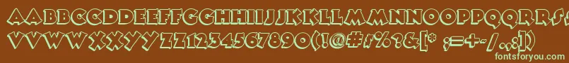 Toonynoodlenf Font – Green Fonts on Brown Background