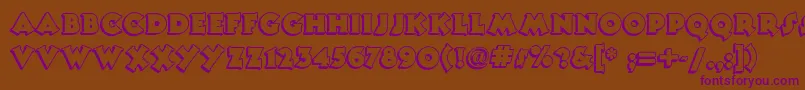 Toonynoodlenf Font – Purple Fonts on Brown Background