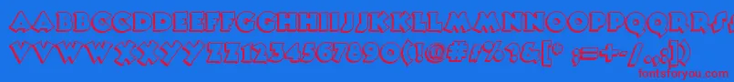 Toonynoodlenf Font – Red Fonts on Blue Background