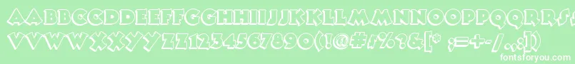 Toonynoodlenf Font – White Fonts on Green Background