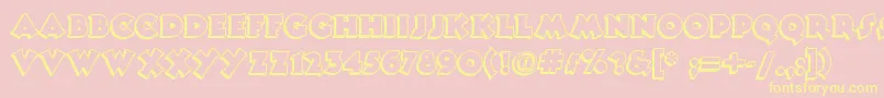 Toonynoodlenf Font – Yellow Fonts on Pink Background