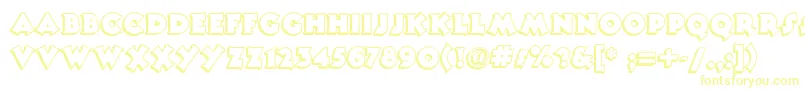 Toonynoodlenf Font – Yellow Fonts on White Background