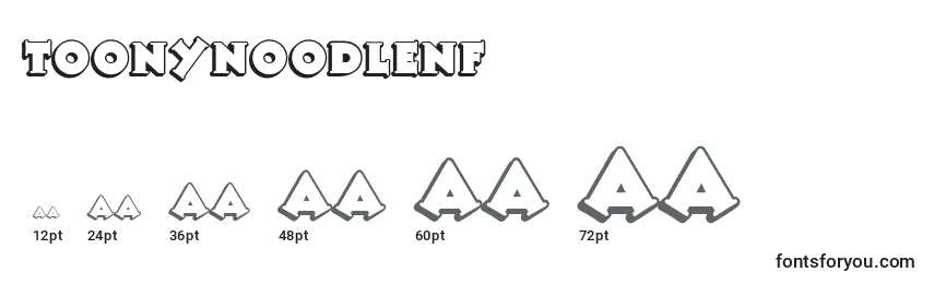 Размеры шрифта Toonynoodlenf