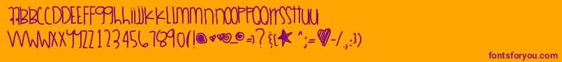 Southbeaches9-Schriftart – Violette Schriften auf orangefarbenem Hintergrund