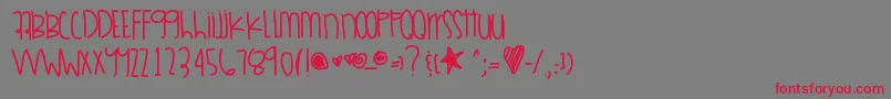 フォントSouthbeaches9 – 赤い文字の灰色の背景